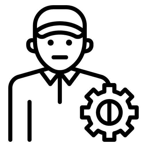 Icono de Técnico con engranaje