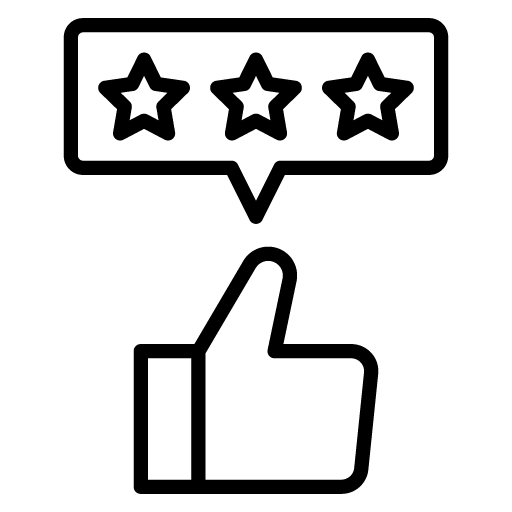Icono de pulgar arriba con estrellas